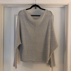 Gray off shoulder slouchy sweater
